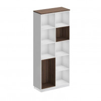 Стеллаж высокий 90 дуб гладстоун светлый (столешница, фасад, топ) / белый премиум (корпус) СИ 302-1 ДС БП