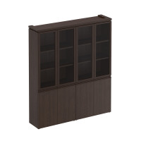 Шкаф для документов со стеклянными дверьми дуб валенсия МК 360 ДВ