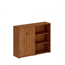 Шкаф комбинированный средний (закрытый + стеллаж) темный орех Исп.21