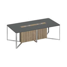 Стол для переговоров составной 2-секционный антрацит премиум / дуб гладстоун светлый / дуб гладстоун светлый СП 103 АР ДС ДС ХР