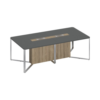 Стол для переговоров составной 2-секционный антрацит премиум / дуб гладстоун светлый / дуб гладстоун светлый СП 103 АР ДС ДС ХР