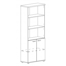 Шкаф для документов полузакрытый мокко премиум / дуб скандинавский А4 9371 МП/ДК