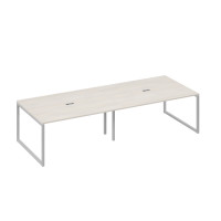 Стол 320 переговорный с металлокаркасом QUATTRO дуб / металлокаркас серый А4 С4 133-2 ДШ