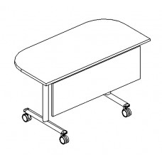 Стол складной приставной с экраном антрацит премиум / металлокаркас серый А4 С 087-1 АР