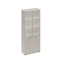 Шкаф со стеклянными дверьми в алюминиевой рамке дуб шамони А4 9380 ДШ