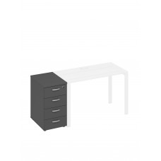 Тумба приставная 4-х ящичная с замком антрацит премиум А4 9220 АР