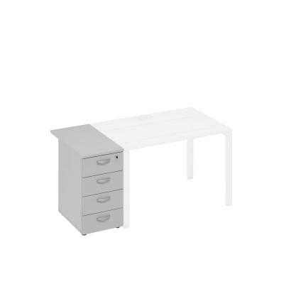 Тумба приставная 4-х ящичная с замком серый А4 9222 СЕ