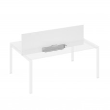 Экран настольный фронтальный для стола 180 с двумя кабель-каналами белый премиум / металлокаркас антрацит А4 А 849 БП