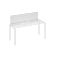 Экран настольный фронтальный для стола 160 с кабель-каналом белый премиум / металлокаркас белый А4 Б 833 БП