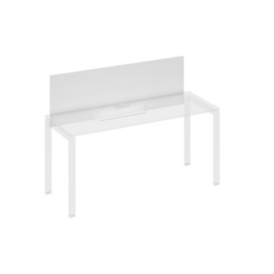 Экран настольный фронтальный для стола 160 с кабель-каналом белый премиум / металлокаркас белый А4 Б 833 БП