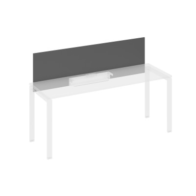 Экран настольный фронтальный для стола 180 с кабель-каналом антрацит премиум / металлокаркас белый А4 Б 834 АР