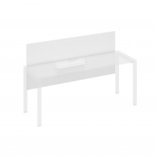 Экран настольный фронтальный большой для стола 180 с кабель-каналом белый премиум / металлокаркас белый А4 Б 839 БП