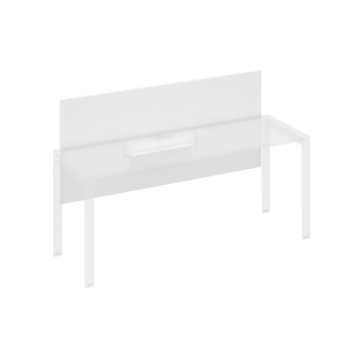 Экран настольный фронтальный большой для стола 180 с кабель-каналом белый премиум / металлокаркас белый А4 Б 839 БП