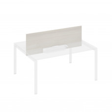 Экран настольный фронтальный для стола 160 с двумя кабель-каналами дуб / металлокаркас белый А4 Б 848 ДШ