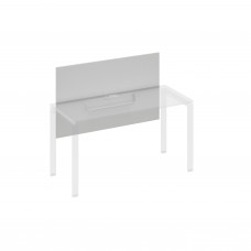 Экран настольный фронтальный большой для стола 140 с кабель-каналом серый / металлокаркас серый А4 С 837 СЕ