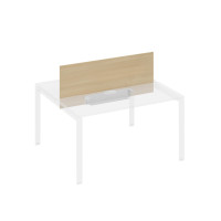 Экран настольный фронтальный для стола 140 с двумя кабель-каналами натуральный дуб / металлокаркас серый А4 С 847 НД