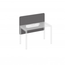 Экран фронтальный тканевый мягкий с кабель-каналом для стола 120 серый / металлокаркас белый А4 Б 856 BA50