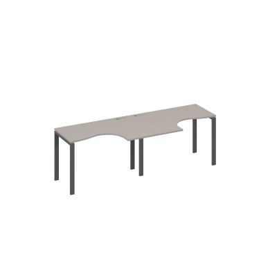 Рабочая станция UNO (2х120) столы Классика эргономичные мокко премиум / металлокаркас антрацит А4 А1 031-2 МП