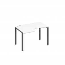 Стол левый "Классика" эргономичный на металлокаркасе UNO белый премиум / металлокаркас антрацит А4 А1 041 БП