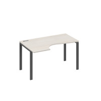 Стол "Классика" левый на металлокаркасе UNO эргономичный дуб / металлокаркас антрацит А4 А1 043 ДШ