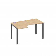 Стол "Классика" левый на металлокаркасе UNO эргономичный натуральный дуб / металлокаркас антрацит А4 А1 043 НД
