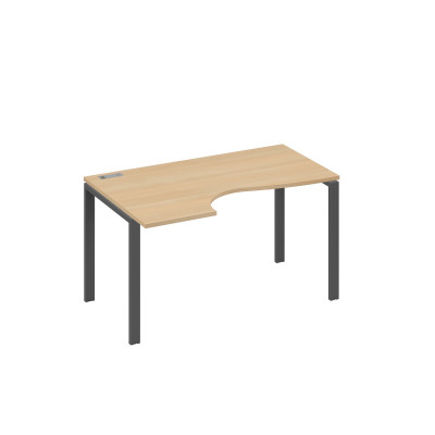 Стол "Классика" левый на металлокаркасе UNO эргономичный натуральный дуб / металлокаркас антрацит А4 А1 043 НД