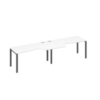 Рабочая станция столы (2х160) эргономичными Классика каркас UNO белый премиум / металлокаркас антрацит А4 А1 045-2 БП
