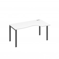 Стол на металлокаркасе UNO "Классика" эргономичный правый белый премиум / металлокаркас антрацит А4 А1 046 БП