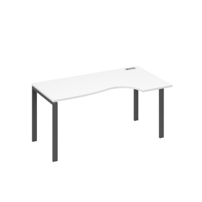 Стол на металлокаркасе UNO "Классика" эргономичный правый белый премиум / металлокаркас антрацит А4 А1 046 БП