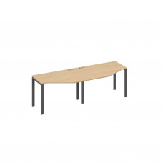 Рабочая станция на каркасе UNO (2х120) столы Техно натуральный дуб / металлокаркас антрацит А4 А1 051-2 НД