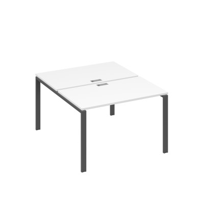 Рабочая станция на металлокаркасе UNO (2х120) белый премиум / металлокаркас антрацит А4 А1 173 БП