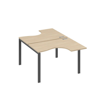 Рабочая станция опоры UNO столы (2х120) Классика дуб скандинавский / металлокаркас антрацит А4 А1 180 ДК