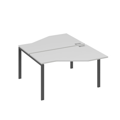 Рабочая станция (2х140) со столами Техно на каркасе UNO серый / металлокаркас антрацит А4 А1 187 СЕ