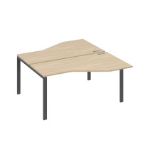 Рабочая станция со столами (2х160) Техно на каркасе UNO дуб скандинавский / металлокаркас антрацит А4 А1 188 ДК