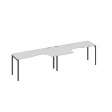 Рабочая станция столы Классика на каркасе DUE (2х160) серый / металлокаркас антрацит А4 А2 035-2 СЕ
