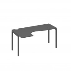 Стол на металлокаркасе DUE эргономичный левый "Классика" антрацит премиум / металлокаркас антрацит А4 А2 035 АР