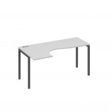 Стол на металлокаркасе DUE эргономичный левый "Классика" серый / металлокаркас антрацит А4 А2 035 СЕ