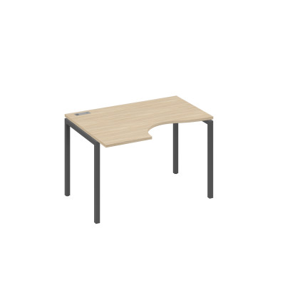 Стол на металлокаркасе DUE левый "Классика" эргономичный дуб скандинавский / металлокаркас антрацит А4 А2 041 ДК