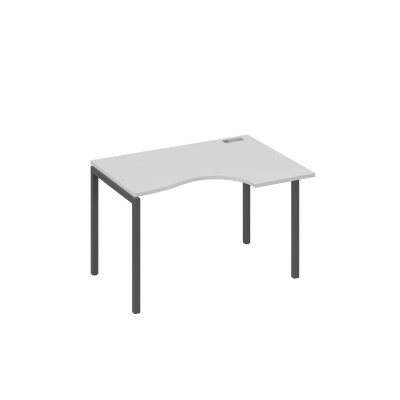 Стол эргономичный на металлокаркасе DUE правый "Классика" серый / металлокаркас антрацит А4 А2 042 СЕ