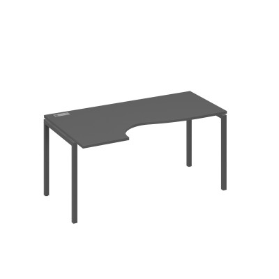 Стол эргономичный левый "Классика" на металлокаркасе DUE антрацит премиум / металлокаркас антрацит А4 А2 045 АР