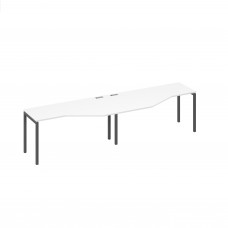 Рабочая станция (2х160) эргономичная "Техно" каркас DUE белый премиум / металлокаркас антрацит А4 А2 055-2 БП