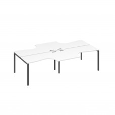 Рабочая станция DUE (4х140) столы эргономичными Классика белый премиум / металлокаркас антрацит А4 А2 181-2 БП
