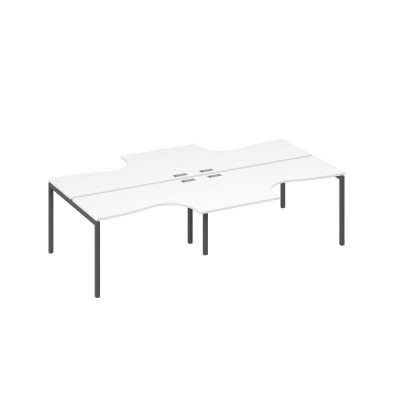Рабочая станция DUE (4х140) столы эргономичными Классика белый премиум / металлокаркас антрацит А4 А2 181-2 БП