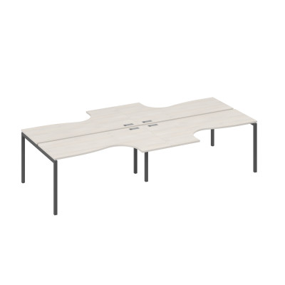 Рабочая станция со столами DUE (4х160) Классика дуб / металлокаркас антрацит А4 А2 182-2 ДШ