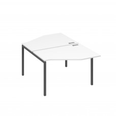 Рабочая станция каркас DUE (2х120) с эргономичными столами Техно белый премиум / металлокаркас антрацит А4 А2 186 БП