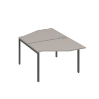 Рабочая станция каркас DUE (2х120) с эргономичными столами Техно мокко премиум / металлокаркас антрацит А4 А2 186 МП