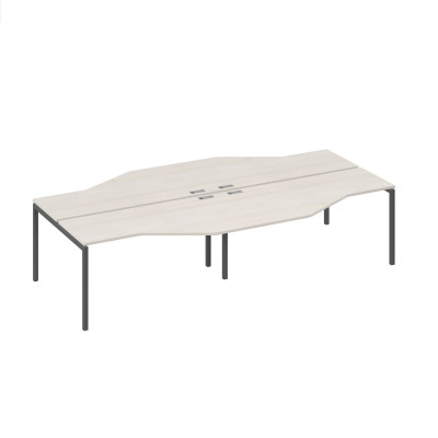 Рабочая станция столы Техно (4х160) каркас DUE дуб / металлокаркас антрацит А4 А2 188-2 ДШ