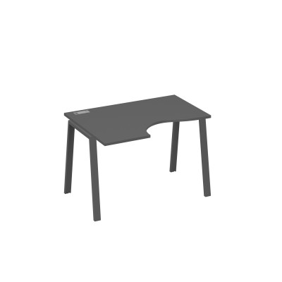 Стол "Классика" на металлокаркасе TRE левый эргономичный антрацит премиум / металлокаркас антрацит А4 А3 041 АР