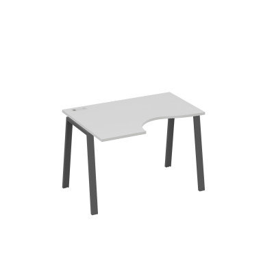Стол "Классика" на металлокаркасе TRE левый эргономичный серый / металлокаркас антрацит А4 А3 041 СЕ