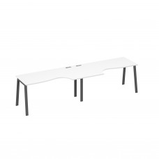 Рабочая станция каркас TRE столы (2х160) белый премиум / металлокаркас антрацит А4 А3 045-2 БП